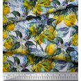 thumbnail image 3 of Soimoi Rayon Crepe Fabric Leaves & Lemon Vegetable Print Fabric by Yard 46 Inch Wide, 3 of 3