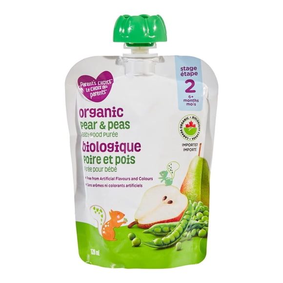 Parent's Choice Purée Biologique pour Bébés Poire & Pois
