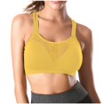 thumbnail image 2 of Hontri Women's Solid Color Underwire Bra - Large Size Hollow Sports Yellow M, 2 of 8