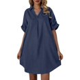 thumbnail image 2 of adviicd Robes Grande Taille pour Femmes 2024 Imprimé Floral Col en V Manches Courtes Fendue Robe Maxi de Plage BU1,TTTG, 2 of 5
