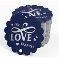 thumbnail image 4 of Inkdotpot Étiquette de Bouteille de Mariage Let Love Sparkle Véritable Feuille d'Argent Lot de 50, 4 of 6