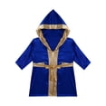 thumbnail image 4 of Yeahdor Enfants Garçons Robe de Boxe Art Martial Muay Thaï Uniforme Manches Longues Kick Boxe Robe à Capuche Ensembles Bleu Royal 12, 4 of 7