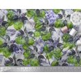 thumbnail image 2 of Soimoi Polyester Crepe Fabric Leaves & Lemon Vegetable Print Fabric by The Yard 42 Inch Wide, 2 of 3