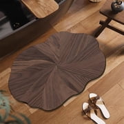 Czzoypi Wood Grain Diatomaceous Earth Bath Mat, Fast Dry Absorbent Bathroom Rug, Natural Silica Gel Anti-Slip Floor Mat for Shower Entrance Tub Side, Black
