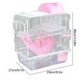 thumbnail image 3 of Plastic Hamster Cage Set 2-Tier Portable Hamster Carrier Plastic Hamster Habitat, 3 of 10
