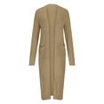 thumbnail image 5 of Yuyuzo Womens Maxi Cardigans Long Sleeve Open Front Ribble Knit Solid Color Sweater Outwear Coat Cardigan, 5 of 5