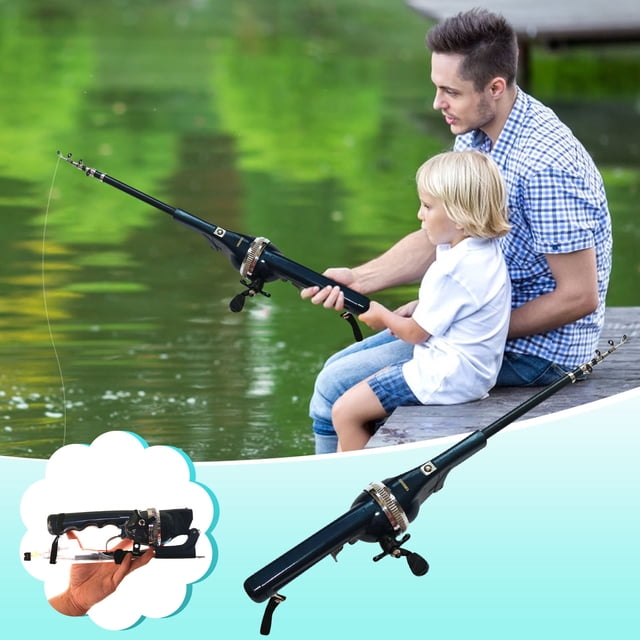Chmadoxn Tools&Home Improvement Portable Foldable Outdoor Throwing Rod Integrated Wheel Fishing Rod a pole