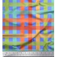 thumbnail image 1 of Soimoi Blue Rayon Fabric Check Check Print Sewing Fabric Yard 42 Inch Wide, 1 of 4