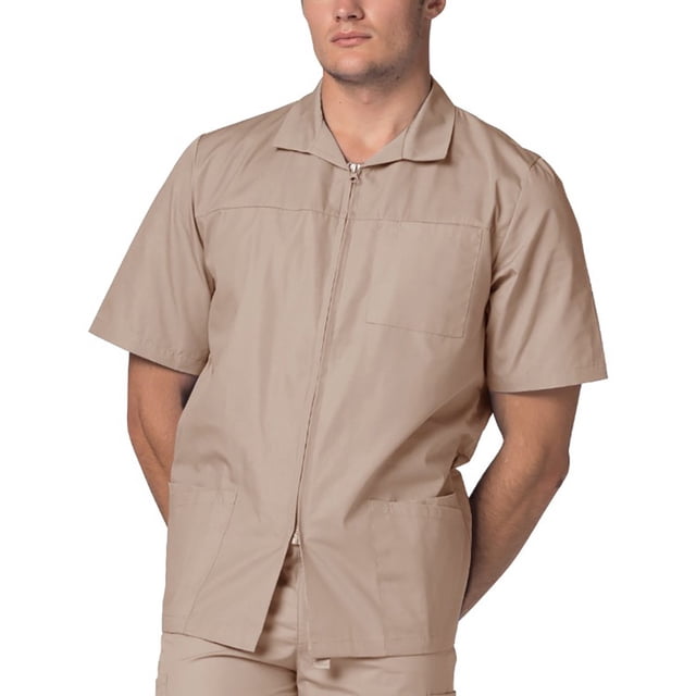 Adar Universal Scrubs For Men - Zippered Short Sleeved Scrub Jacket