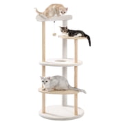 PAWZ Road 50" Cat Tree 5-Levels Cat Tower for Large Cat Modern Cat Furniture with Scratching Posts Beige