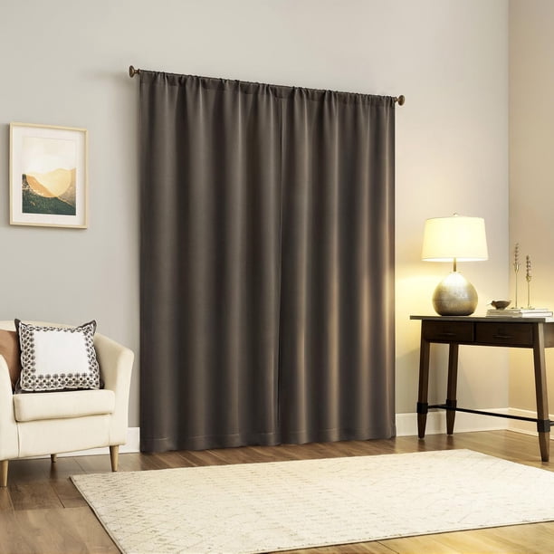 Sun Zero Laredo 2-Pack 100% Blackout Rod Pocket Window Curtains