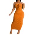 thumbnail image 1 of Birdeem Robe Mini Moulante Sans Manches à Col en V Confortable et Décontractée pour Femmes, 1 of 5