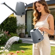 Qiopertar Watering Can 1.8L, Long Spout Plastic Watering Can with Detachable Spray Head, Portable Gardening Watering Pot for Indoor Outdoor Plants, Gray