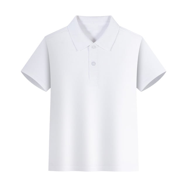 Sunnyoo Tween Boys Shirt Solid Short Sleeve Button-Up Polo Shirts