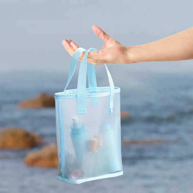 EGNMCR Sacs de Plage, Imperméables et Résistants au Sable, Sac de Plage en Maille pour Piscine, Sac de Plage, Sac de Jouets, Sac de Rangement pour Courses
