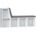 thumbnail image 1 of HOMCOM 5-Cubby Bookcase with Cushioned Reading Nook, Grey, 1 of 10