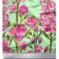 thumbnail image 3 of oneOone Viscose Chiffon Fabric Leaves & Pink Floral Panel Printed Craft Fabric BTY 42 Inch Wide, 3 of 3