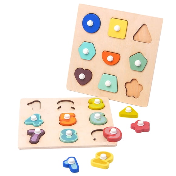 Jouets pour Enfants Boîte à Jouets 2 Pcs Jouet Éducatif Boîte en Bois Jeu d'Association de Formes Coopération Main-Cerveau Écologique