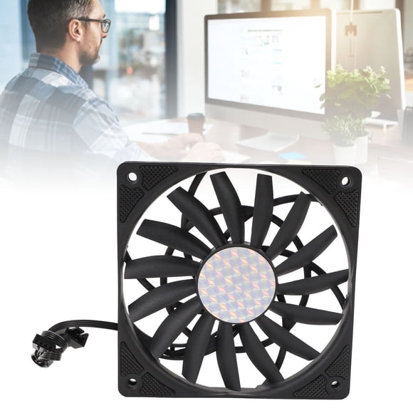 120mm Case Fan, 52.9CFM High Airflow 4pin PWM Fan MFDB PC Fan Quiet Computer Fans with 15 Blades, PC Cooling Fan Computer Case Fan for PC Case, CPU Liquid Cooler, Air Cooler