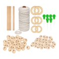 thumbnail image 2 of yuksok 3mm Macrame Cord Natural Macrame Rope Macrame Wall Hanging Kit with Wood Beads, 117 Pieces, 2 of 9