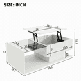 thumbnail image 2 of LED Coffee Table for Living Room White Lift Top Coffee Tables Modern Center Table with Storage Hidden Compartment High Gloss Lift Tabletop, 2 of 8