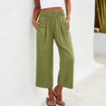 thumbnail image 2 of VEKDONE Womens Cotton Linen Capris Pants Green XXL, 2 of 5