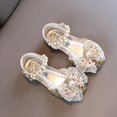thumbnail image 2 of FhsagQ Winter Shoes Girls Shoes Boots Size 12 Bow Metal Pearl Rhinestone Color Matching Gradient Spring Shoes for Girls Kids Shoes Boots Size 5.5 Girls Winter Shoes Gold Size 29, 2 of 4