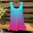 thumbnail image 2 of UPPADA Camisoles d'Été pour Femmes Col Rond Coupe Ample T-Shirts Décontractés Mode Sans Manches Vêtements de Plage Ourlet Fluide Chandails à Enfiler Hauts Plage Boho Vêtements Soldes Aujourd'hui Liquidation Hauts pour Femmes Bleu Ciel,P, 2 of 5