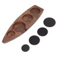 thumbnail image 2 of Boat Shape Coffee Tamper Holder Walnut Wood Coffee Distributor Holder Station For Cafe  Tamper Mat Stand Tamper Station Base  Pressing Powder Stable, 2 of 8