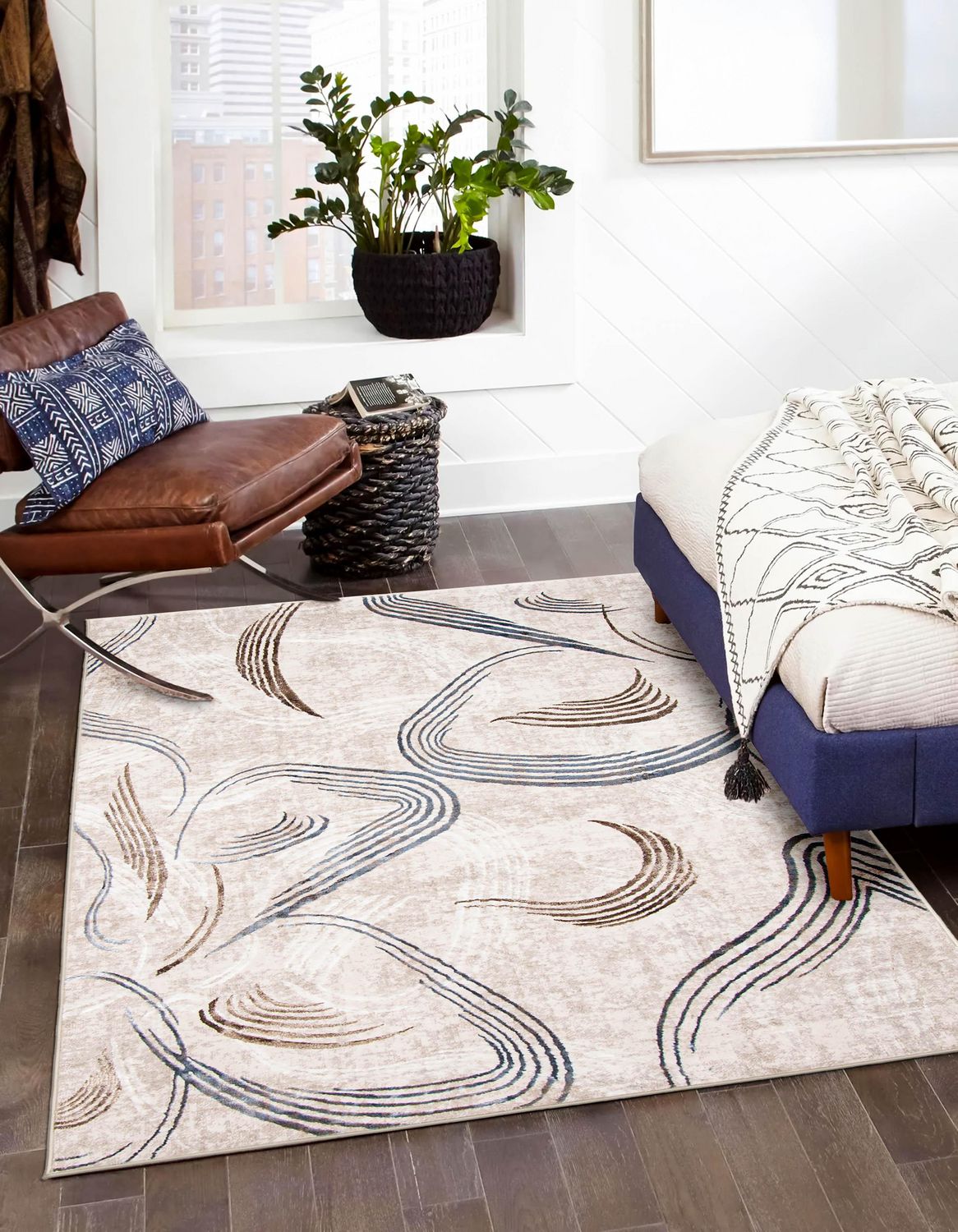 ECARPET Wisp Contemporary/Modern Area Rug for Living Room, Bedroom, Dining Entrance
