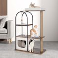 thumbnail image 4 of Costway 47" Large Cat Tree Tower with Top Perch Cat Bed Cat Condo Scratching Posts Indoor White, 4 of 10