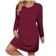 thumbnail image 2 of Ixbnca Robe pour Femme Grande Taille Col Rond Manches Courtes Robes T-Shirt Décontractées Amples Été Robe Courte, 2 of 7