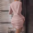 thumbnail image 4 of XZNGL Dresses for Women Long Sleeve Womens Tops Long Sleeve Womens Fashion Solid Color Long Sleeve Lace Drawstring Dresses Womens Long Sleeve Tops Long Sleeve Womens Tops Women Tops Long Sleeve, 4 of 7