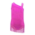 thumbnail image 3 of vastwit Robe de Danse Latine à Franges pour Filles, Justaucorps de Performance Jazz Tango à Pampilles, Justaucorps de Gymnastique, Rose Vif 8, 3 of 6