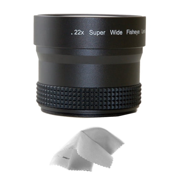 Fujifilm FinePix HS30EXR High Grade Fish-Eye Lens + Nwv Direct Micro Fiber Cleaning Cloth