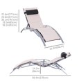 thumbnail image 3 of Outsunny Adjustable Reclining Outdoor Chaise Lounge Chair, 3 of 10