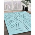 thumbnail image 3 of Ahgly Company Machine Washable Indoor Rectangle Transitional Electric Blue Area Rugs, 2' x 5', 3 of 7