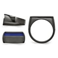 thumbnail image 2 of Mens Black Titanium with Blue Anodized Stripe Ring, 2 of 4