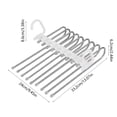 thumbnail image 2 of Silver 9 Bar Foldable Pants Hanger Adjustable Stainless Steel Clothes organizer for Closet Space Saving Storage Rack 13.07X9.45X6.22 Inches Stainless Steel Silver, 2 of 7