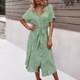 thumbnail image 1 of Jusqu'à 65 % de Rabais! Robes d'Été Mode pour Femmes 2024 Grande Taille Décontractées de Printemps et Robe Imprimée à Col en V à Manches Trois-Quarts, 1 of 8
