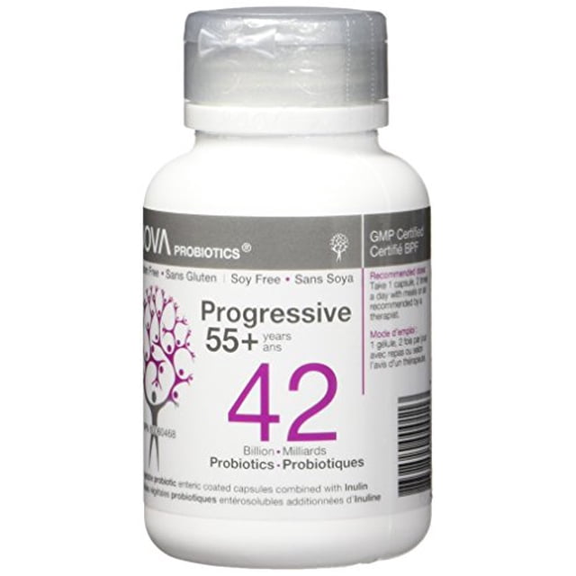 Progressive 55+ - 42 Billion Probiotics per Capsule - No Refrigeration Required