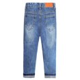 thumbnail image 2 of KIDSCOOL SPACE Girls Slim Ripped Holes Pink Sequin Stars Fashion Jeans, 2 of 3