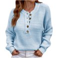 thumbnail image 2 of EGNMCR Cardigans pour Femmes, Pulls pour Femmes Mode Décontractée Col en V Couleur Unie Manches Longues Blouse Pull pour Femmes, 2 of 6