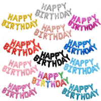 Balloon Set Birthday Letter Decoration Foil Party Balloon Banner Home Kid Party Decor Supplies, Gold