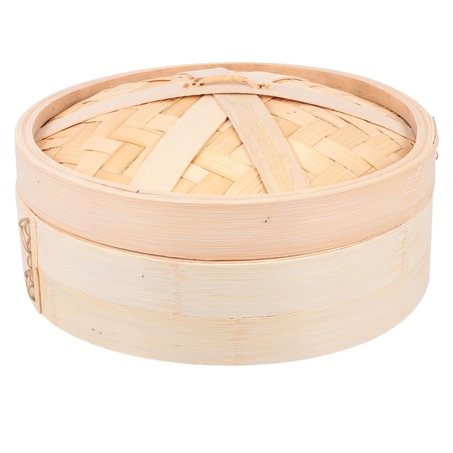 MasteelfCA 1 Set Handmade Bamboo Steamer Kitchen Food Steamer with Lid Cooking Tool