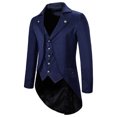 thumbnail image 2 of Robe de Soirée pour Homme Smoking à Manches Longues Simple Cinq Boutons Col Rabattu Complet, 2 of 3