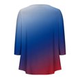 thumbnail image 3 of Pisexur Womens Plus Size Sweatshirt Gradients 3/4 Length Sleeve Tops Fall V-Neck Blouses Spring Ruffle Sleeve Tunic T-Shirts Dressy Casual, 3 of 4