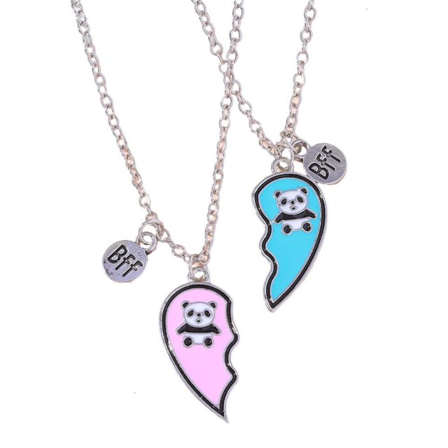 LOVEVER 2Pcs Delicate Best Friend Necklace Set Friendship Neck Jewelry Gift for Women