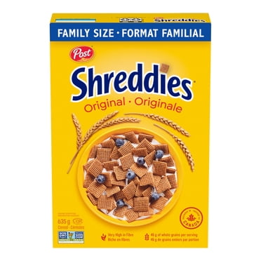 POST SHREDDIES ORIGINAL CEREAL, FAMILY SIZE, 635GR