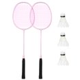 thumbnail image 1 of TFixol Lightweight Iron Alloy Badminton Racket Set with 3 Shuttlecocks - Pink, Blue, Green, White, or Black Options for Enhanced Court Performance, 1 of 6